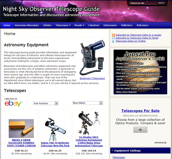 Telescope Sales Website Telescope Sales Website