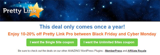 Pretty Link Pro Black Friday Deal