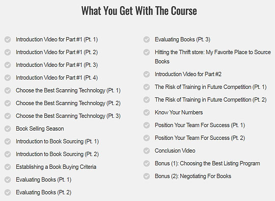 What's In The Proven Book Sourcing Course