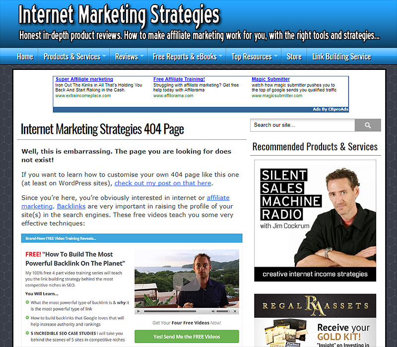 Internet Marketing Strategies Completed 404 Page