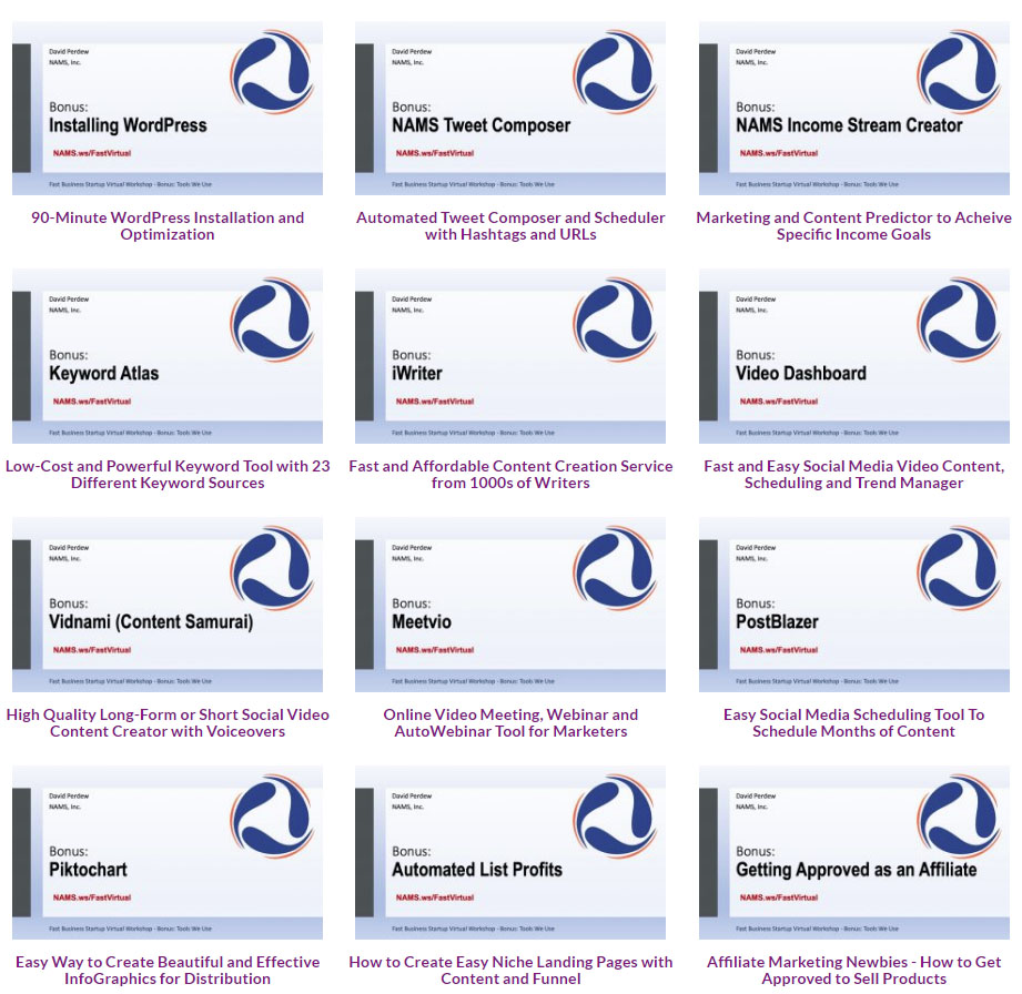 Fast Business Startup Virtual Workshop Bonuses